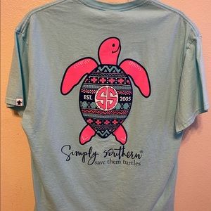 Simply Southern baby blue turtle shirt